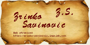 Zrinko Savinović vizit kartica